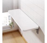 WODFARR Table Murale Pliante Tables de Salle à Manger en Bois MDF Bureau d'ordinateur pour Cuisine, Salon, Petit Bureau Flottant Peu Encombrant (80x50x1.6 cm, Blanc)