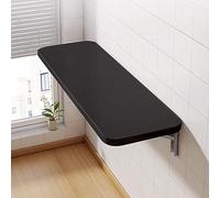 WODFARR Table Murale Pliante Tables de Salle à Manger en Bois MDF Bureau d'ordinateur pour Cuisine, Salon, Petit Bureau Flottant Peu Encombrant (80x50x1.6 cm, Noir)