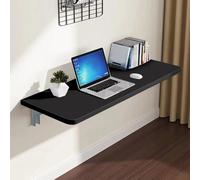 WODFARR Table Murale Rabattable en Bois, Cuisine,Pliante Murale, Murale Pliante Flottante,Bureau d'ordinateur-A,60 * 30 * 1.6cm-Noir