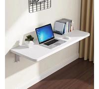 WODFARR Table Pliante Murale, Table Murale Rabattable en Bois, Bureau d'ordinateur Simple pour la Maison,Tableau de densité, Robuste et durab (Blanc)