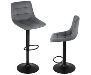 WODFARR Tabourets de Bar,Ensemble de Deux chaises de Salle à Manger, chaises Hautes, chaises de Salle à Manger réglables en Hauteur, chaises de Petit déjeuner-d, Gris foncé