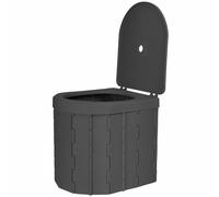WODFARR Toilette Portable Camping,Toliet pour Hommes et Femmes,Seau Hygiénique pour Voiture,Toilettes de Voiture Pliables pour Adultes,(avec Couvercle), Pratique (Noir)