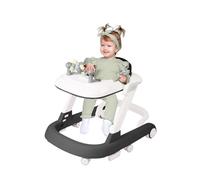 WODFARR Trotteur Bébé Musical 2-en-1, Réglage de la Hauteur, Plateau d'Activités Amovible, Trotteur Bébé Facilement Pliable, De 6 à 18 mois, Vitesse de la Roue Arrière Réglable (Noir, 53x68x50 cm)