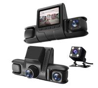 WODHMIEY Caméra embarquée 4 canaux 1080p 140° grand angle vision nocturne écran 2" Capteur G Détection de mouvement Enregistreur automatique pour enregistrement de véhicule Vidéos d'accident