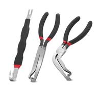 WODHMIEY Lot de 3 pinces de démontage de connecteurs - Pince droite et coudée à 60° en acier à haute teneur en carbone avec outil de levier à double extrémité pour prises de véhicule, fils d'allumage