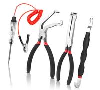 WODHMIEY Lot de 4 pinces de démontage de connecteurs électriques automobiles, kit de test droites à 60 degrés, outils de déconnexion à double extrémité, testeur de tension LED, pince crocodile pour