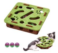 wodjcks Boîte à gratter et à enrichir pour Chat, Labyrinthe en Feutre, Jouets pour Chats, Lime à Ongles 3 en 1, avec 3 clochettes, pour stimuler l'esprit, gratter et chasser en intérieur(GreenB)
