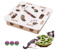 wodjcks Boîte à gratter et à enrichir pour Chat, Labyrinthe en Feutre, Jouets pour Chats, Lime à Ongles 3 en 1, avec 3 clochettes, pour stimuler l'esprit, gratter et chasser en intérieur(BeigeB)