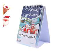 wodjcks Calendrier du Compte à rebours de Noël de 100 Jours 2025, 2025 Christmas Tear Off Countdown Desk Calendrier, calendriers de Bureau festifs, décoration d'intérieur pour Centre de Table