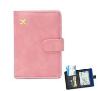wodjcks Portefeuille de Voyage Anti-RFID, Porte-Passeport avec emplacements pour Cartes Airtag, Poche à Billets, étui en Cuir de qualité supérieure pour Passeport, pour Femmes et Hommes(Pink)
