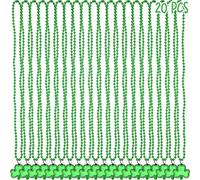 WODMAZ Lot de 20 colliers de perles Shamrock de la Saint-Patrick, collier vert à quatre feuilles pour la Saint-Patrick Fournitures de fête irlandaise Accessoires de costume en plastique, Plastique
