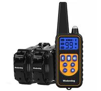 Wodondog Collier de Dressage pour Chien, Collier Electrique pour Chien Étanche Rechargeable, Télécommande 1000m, 2 Colliers
