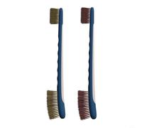 Wodsty 2 en 1 Auto Detail Brush Brush Double Face pour Grille d'aération & Sièges en Cuir 2 Types de Poils (Ensemble Deux Pièces)