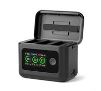 Wodsty 27W Fast Charger Hub pour DJI pour osmo Action 6/5 Pro, boîtier de charge avec indicateur de batterie en temps réel, canaux réglables de 20 W, chargeur portable en ABS
