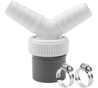 Wodsty Adaptateur de tuyau d'évacuation en Y pour machine à laver et lave-vaisselle, raccord de 40 mm avec 2 colliers de serrage en acier inoxydable, matériau PP robuste