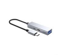Wodsty Adaptateur USB C 2 en 1 en aluminium 60 W PD Charge rapide 5 Gbps Transfert de données pour ordinateur portable OTG Tablette Smartphone Gris (gris)