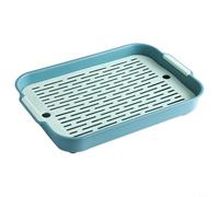 Wodsty Bac à litière en plastique pour petits animaux de compagnie, boîte de toilette avec grille surélevée, design amovible, coins lisses, 27 x 18,5 x 4 cm (B)