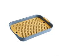 Wodsty Bac à litière en plastique pour petits animaux de compagnie, boîte de toilette avec grille surélevée, design amovible, coins lisses, 27 x 18,5 x 4 cm (P)