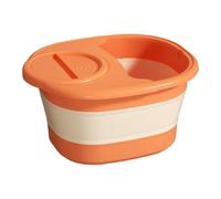 Wodsty Bain de pieds pliable en silice et pour la maison et les voyages - Bol de vaisselle portable et repliable, 41 x 35 cm, matériau alimentaire Bpa-, surface lisse Sy-Cln, Een/Orange/Ay/Bleu
