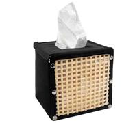 Wodsty Boîte à mouchoirs pliable multifonction en feutre - Organiseur de rangement en rotin tissé et tissu pour salon et salle à manger, design pliable compact avec texture en L élégante