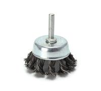 Wodsty Brosse en acier inoxydable serti, diamètre 50 mm avec tige de 6,35 mm pour meuleuse et perceuse, outil de retrait de rouille et de peinture