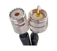 Wodsty Câble coaxial UHF plat de 40 cm - Montage sans perçage sur fenêtres, faible perte, compatible avec les mineurs à l'hélium, cuivre nickelé noir (UHF-J)