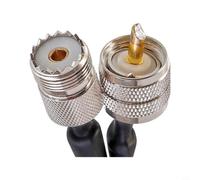Wodsty Câble coaxial UHF plat de 40 cm - Montage sans perçage sur fenêtres, faible perte, compatible avec les mineurs à l'hélium, cuivre nickelé noir (UHF-K)