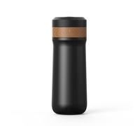 Wodsty Cafetière à piston portable à double paroi en acier inoxydable isotherme pour café chaud, matériau de qualité alimentaire 304, couvercle anti-fuite, noir