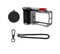 Wodsty Cage d'extension en alliage d'aluminium pour DJI Action 5 Pro, kit compact de poignée de photographie de rue avec poignée sûre et options de montage, gris