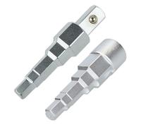 Wodsty Clé de radiateur étagée 10-21 mm pour poignée à cliquet 1/2", 2 pièces en acier au carbone, adaptateur de douille pour vannes et tétons de radiateur