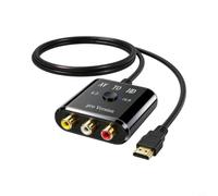 Wodsty Convertisseur AV vers 1080p, 4:3 16:9 commutable, adaptateur de console de jeu rétro, boîtier ABS robuste, adaptateur et Play pour N64, noir
