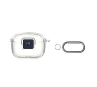 Wodsty Coque transparente résistante aux chocs pour JBL Tune Buds 2 avec fermeture et porte-clés, légère pour coque de protection en TPU (transparent)