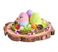 Wodsty Décoration de table festive de Pâques - Œufs en mousse pour nid | Couleurs vives, détails faits à la main, symbole d'espoir, festif, taille de 19 cm