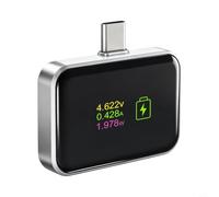 Wodsty Disjoncteur de charge de type C 140 W avec affichage numérique et détection d'IA, protection contre les surcharges pour téléphones portables, ABS robuste, 4,4 x 4,5 x 2 cm, noir (argent)