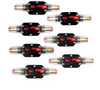 Wodsty Disjoncteur en ligne à réinitialisation manuelle 12 V-24 V CC avec cosses de fil et tube thermorétractable pour applications audio de voiture, marine, camping-car et camion (noir)