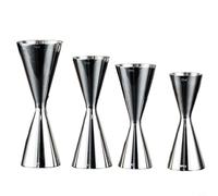 Wodsty Doseur double face en acier inoxydable 30 ml 60 ml Tasse à mesurer de précision pour cocktails, spiritueux et liqueurs Finition argentée (60/90 ml)