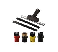 Wodsty Ensemble d'accessoires pour Karcher Stm Clner : grattoir en caoutchouc, raclette en verre et 4 brosses rondes pour modèles Sc1/Sc2/Sc3/Sc4/Sc5 - Kit 7 tartes