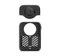 Wodsty Étui en silicone souple pour DJI pour caméra d'action osmo 360, étui de protection sur mesure avec couvercle pour objectif, prise en main robuste, noir