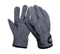 Wodsty Gants d'extérieur résistants à la chaleur pour barbecue et camping, gants en cuir de vache anti-brûlure pour barbecue, cuisine, jardinage, cheminée