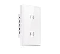 Wodsty Interrupteur tactile Wi-Fi intelligent 1/2/3 vitesses, pour application Matter & eWeLink, télécommande, affichage LED à intensité variable, boîtier PC, blanc