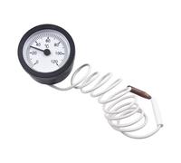 Wodsty Jauge de température à cadran capillaire de 0 à 120 °C avec capteur de 1 m pour la surveillance de l'eau et de l'huile, construction en laiton, lecture à distance, graduation claire pour une