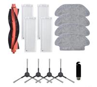 Wodsty Kit brosse principale et filtre pour aspirateur robot Karcher RCV 3, 13 pièces de rechange avec brosses latérales et serpillères, matériau en nylon pour une élimination efficace de la saleté