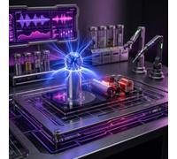 Wodsty Kit de bobine Tesla à faire soi-même, modèle scientifique portable plasma avec tube de décharge de gaz, 195 x 95 mm, kit électronique pour l'éducation et la recherche, accessoires inclus