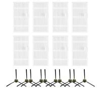 Wodsty Kit de brosses latérales et de filtres pour aspirateurs robotiques MAMNV T7S, JIKA T7S, Teendow T7S et Teendow T12S, papier filtre en nylon plastique, remplacement facile à installer pour
