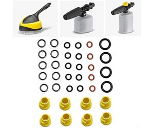 Wodsty Kit de joints toriques et buses pour Kärcher série K2 K3 K4 K5 K6 pour nettoyeur haute pression K7, kit de réparation complet 2.640-729.0 avec pour rondelles rouges et moyennes