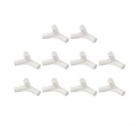 Wodsty Lot de 10 connecteurs en T pour mât de tente, joints fixes à 3 voies pour auvent de camping, diamètre intérieur 16 mm, accessoires en plastique blanc (tee à 135 degrés)