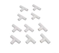 Wodsty Lot de 10 connecteurs en T pour mât de tente, joints fixes à 3 voies pour auvent de camping, diamètre intérieur 16 mm, accessoires en plastique blanc (T-tee)