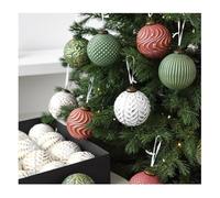 Wodsty Lot de 12 boules de Noël anciennes - 8 cm - Décoration d'arbre rétro | Lot de 12 décorations de Noël anciennes (8 cm) - Décoration de Noël rétro