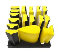 Wodsty Lot de 16 blocs de ponçage à la main profilés pour bois, réparation de voiture et polissage de meubles, kit d'outils de ponçage en mousse de polyuréthane jaune et blanc