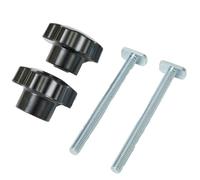 Wodsty Lot de 2 boulons à fente en T M8 x 100 mm avec boutons de pouce pour le travail du bois, rail en T et rail à onglet, acier au carbone plaqué zinc